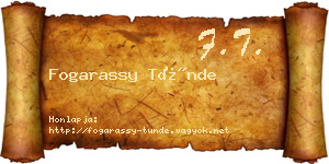 Fogarassy Tünde névjegykártya